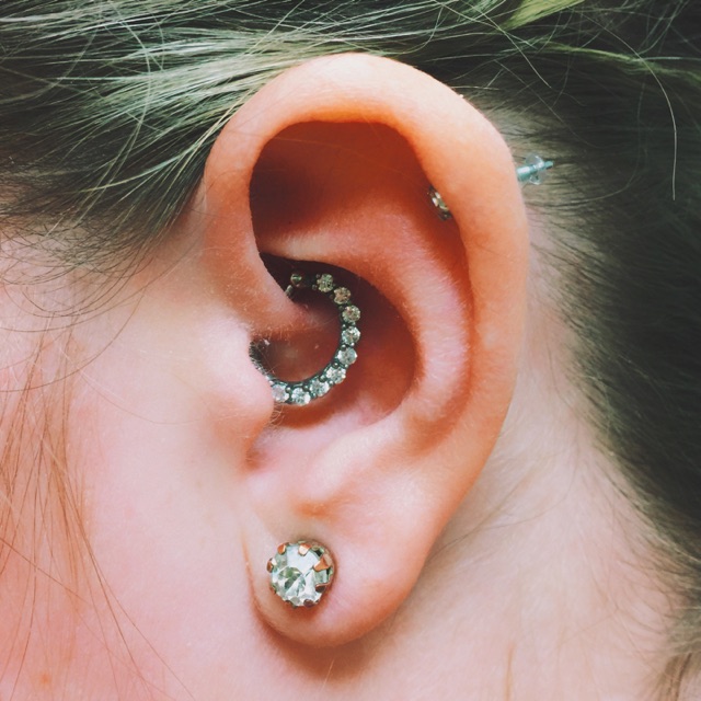 Left Ear Lobe And Daith Piercing Picture