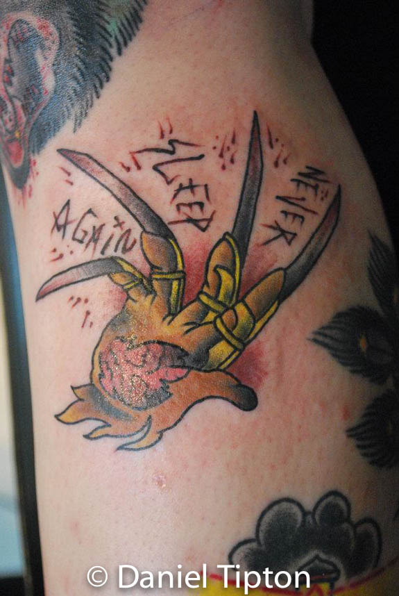 Lovely Freddy Krueger Glove Traditional Tattoo