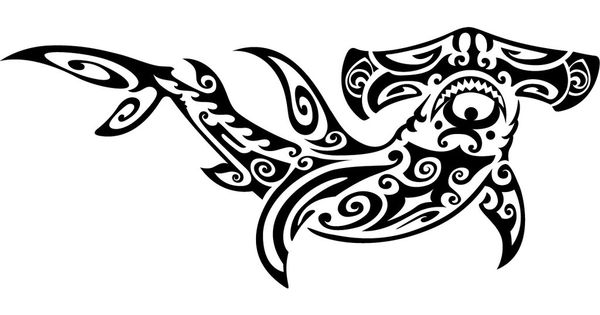 Lovely Tribal Hammerhead Shark Tattoo Design