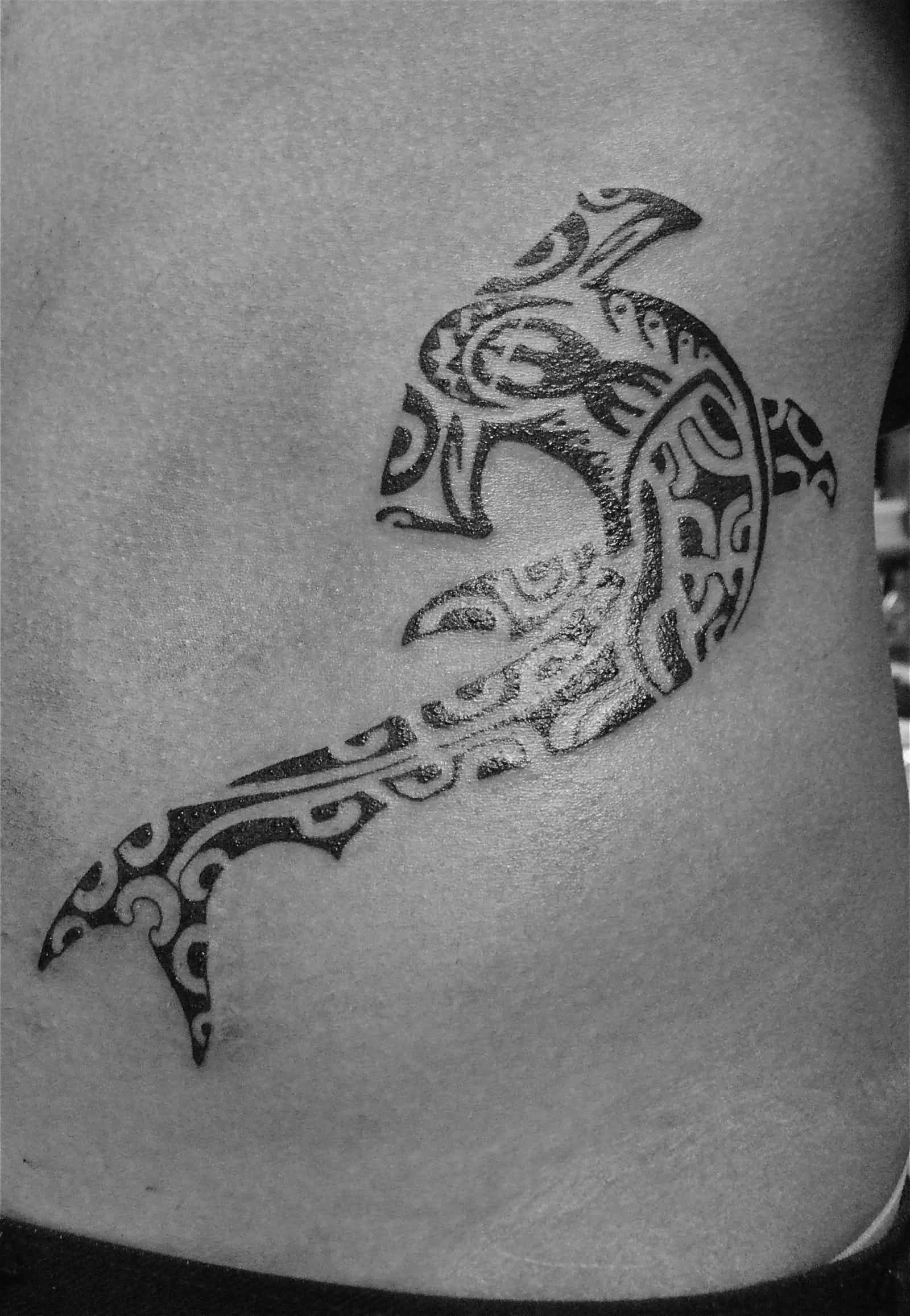 Lovely Tribal Hammerhead Shark Tattoo