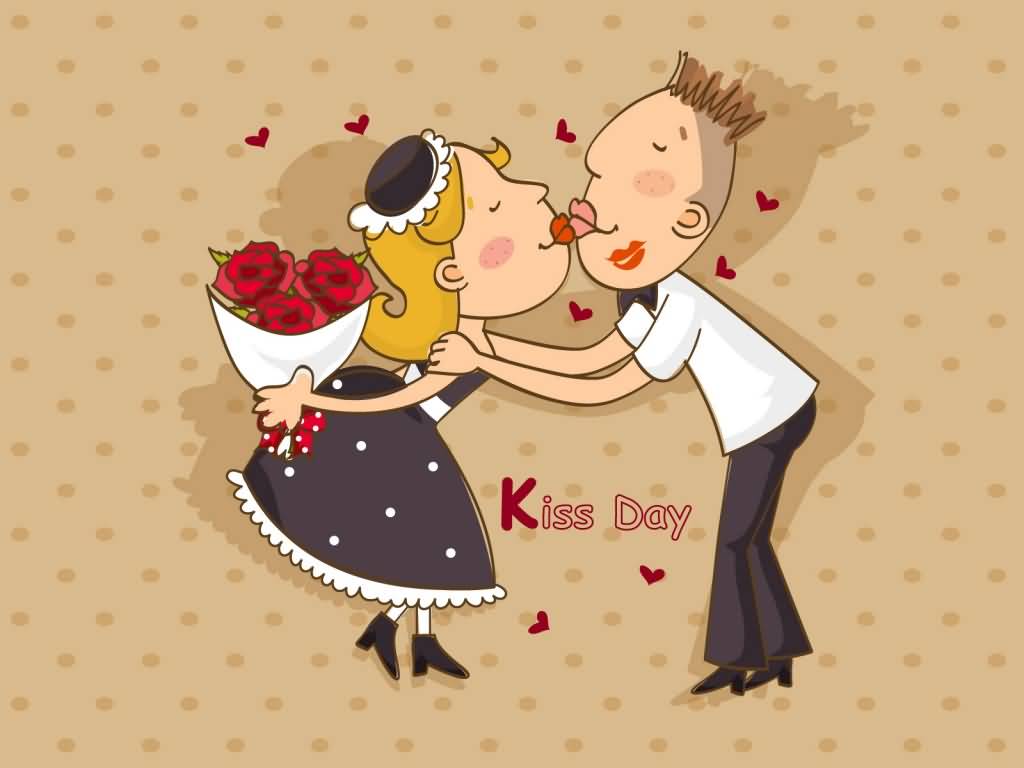 National Kiss Day Couple Clipart Image