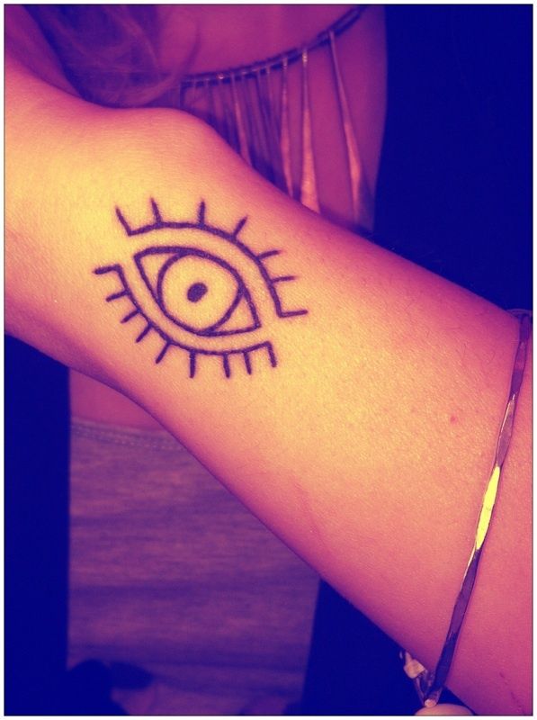 Nice Evil Eye Tattoo On Wrist