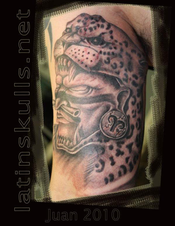 Nice Grey Jaguar Aztec Tattoo