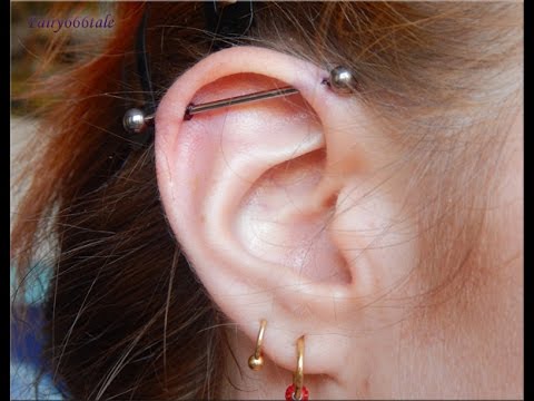 Nice Industrial Piercing With Silver Barbell