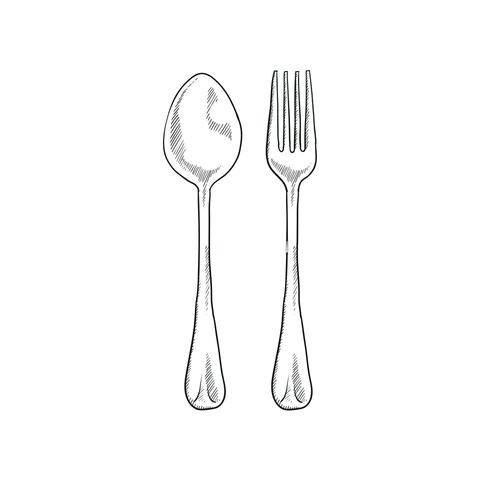 Nice Spoon And Fork Tattoo Design