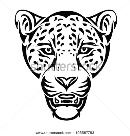 Nice Tribal Jaguar Head Tattoo Sample