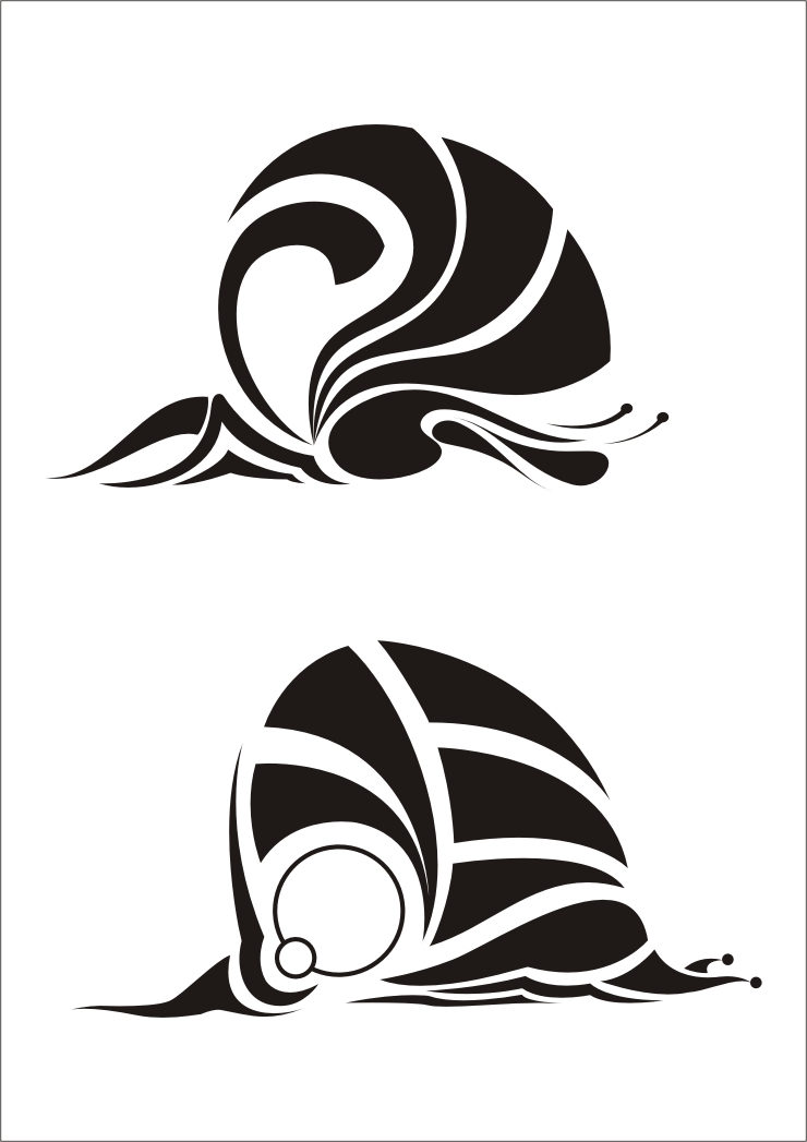 Nice Tribal Snail Tattoo Samples