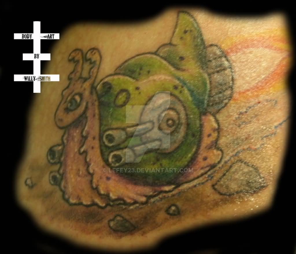 Nice Turbo Snail Tattoo By Lefey23