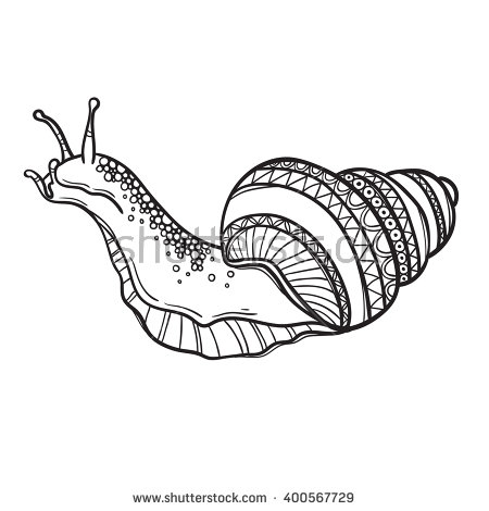 Nicely Patterned Snail Tattoo Stencil