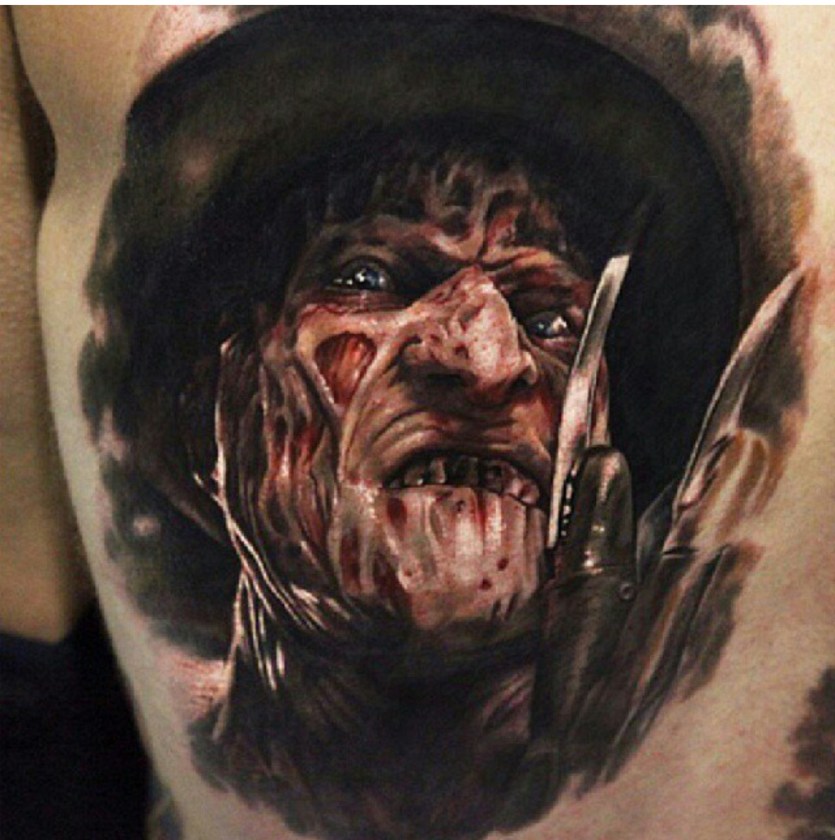 Realistic Color Freddy Tattoo