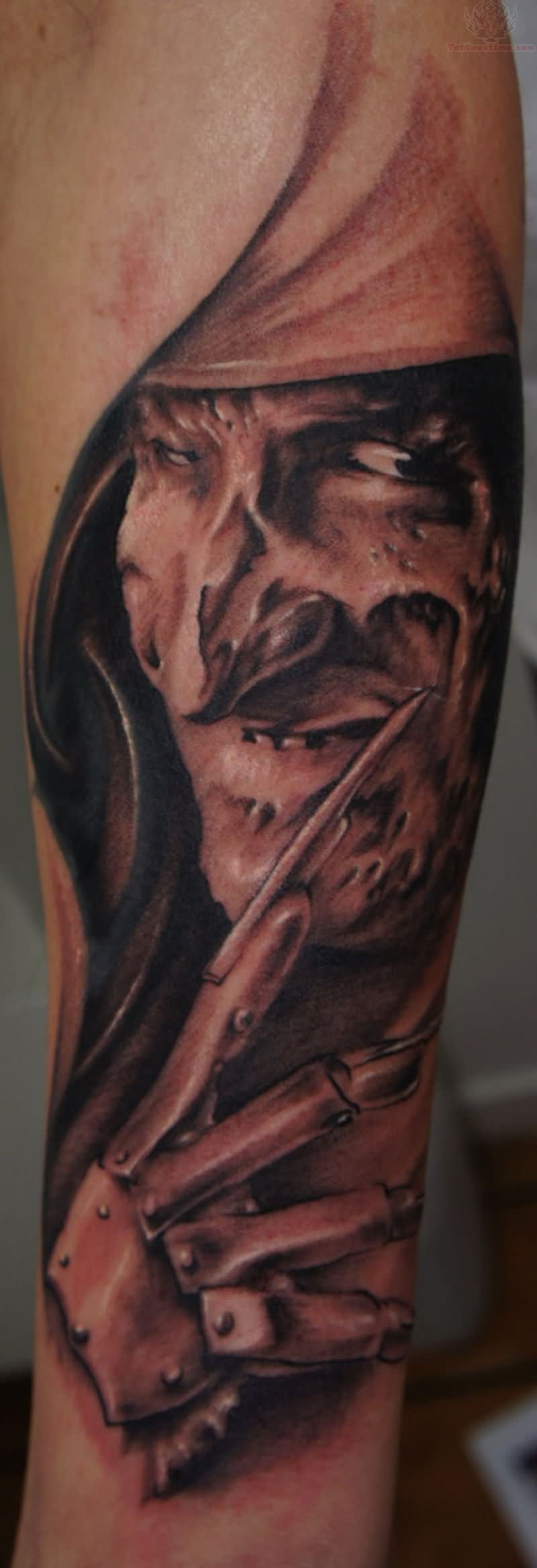 Realistic Colored Freddy Krueger Tattoo