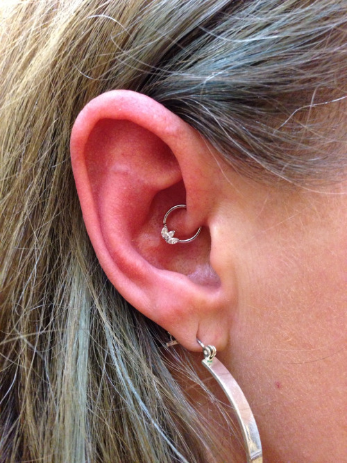 Right Ear Lobe And Daith Piercing Picture