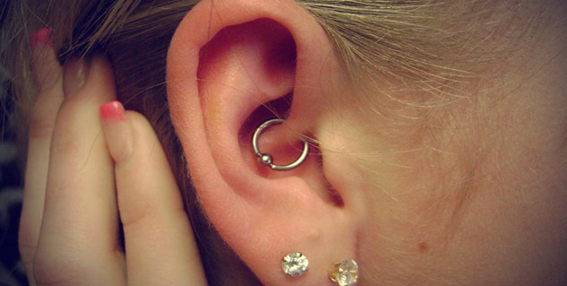 Silver Bead Ring Daith Piercing For Girls