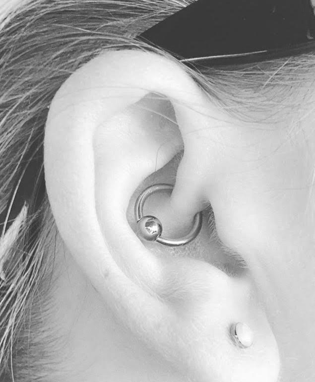 Silver Bead Ring Daith Piercing For Young Girls
