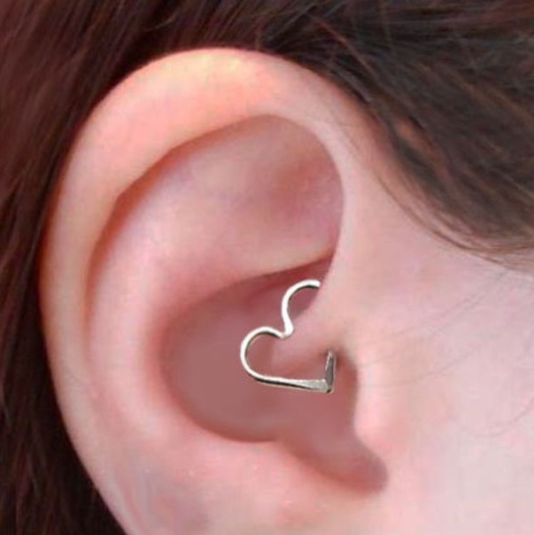 Silver Heart Ring Daith Piercing