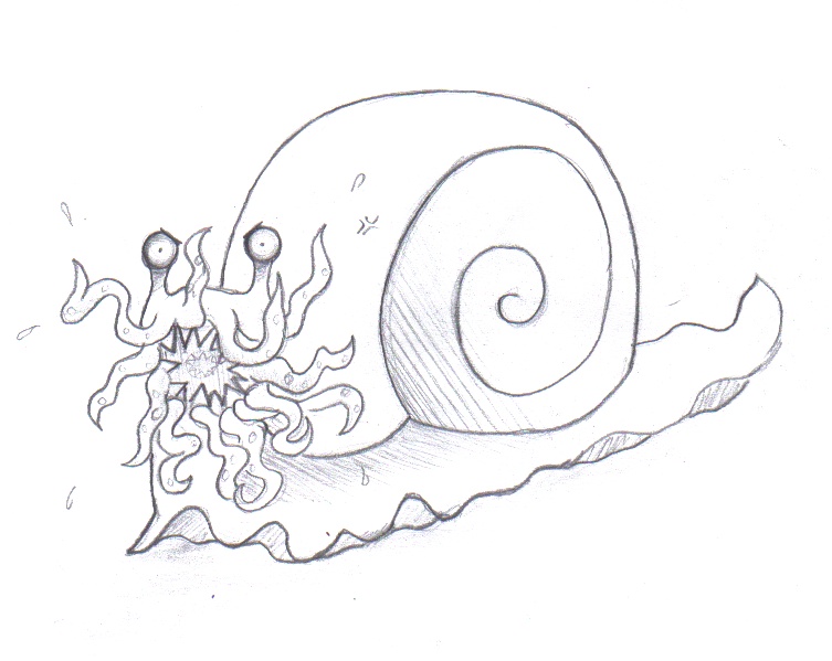 Simple Angry Snail Tattoo Design