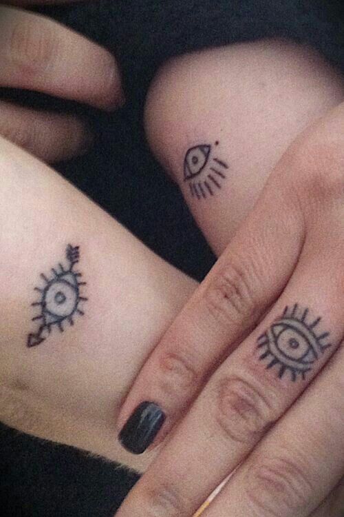 Simple Evil Eyes Friendship Tattoos