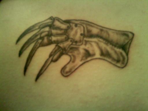 Simple Grey And Black Freddy Krueger Glove Tattoo Design By SSXprincess