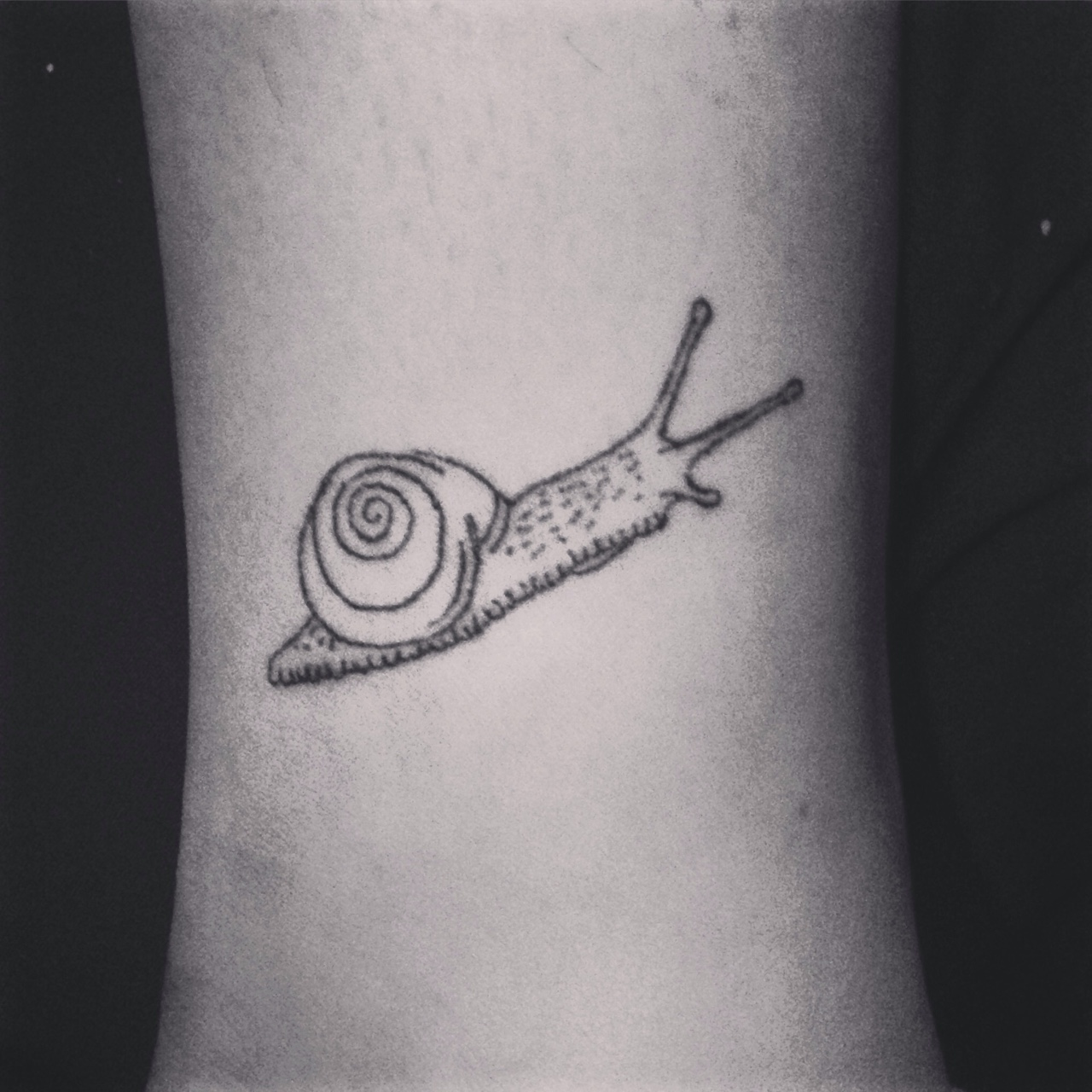 Simple Grey Snail Tattoo
