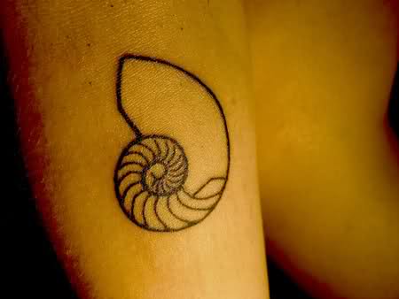 Simple Snail Shell Black And White Tattoo