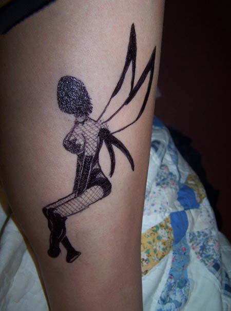 Small Black Fairy Evil Tattoo