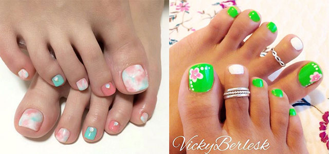 Spring Toe Nail Art Design Idea