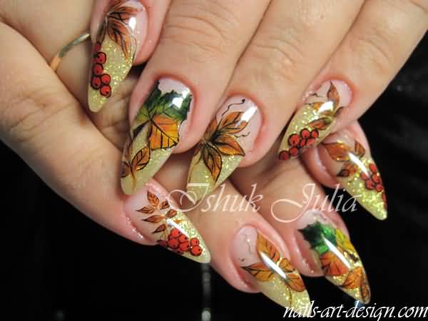 Stiletto Nails Autumn Nail Art