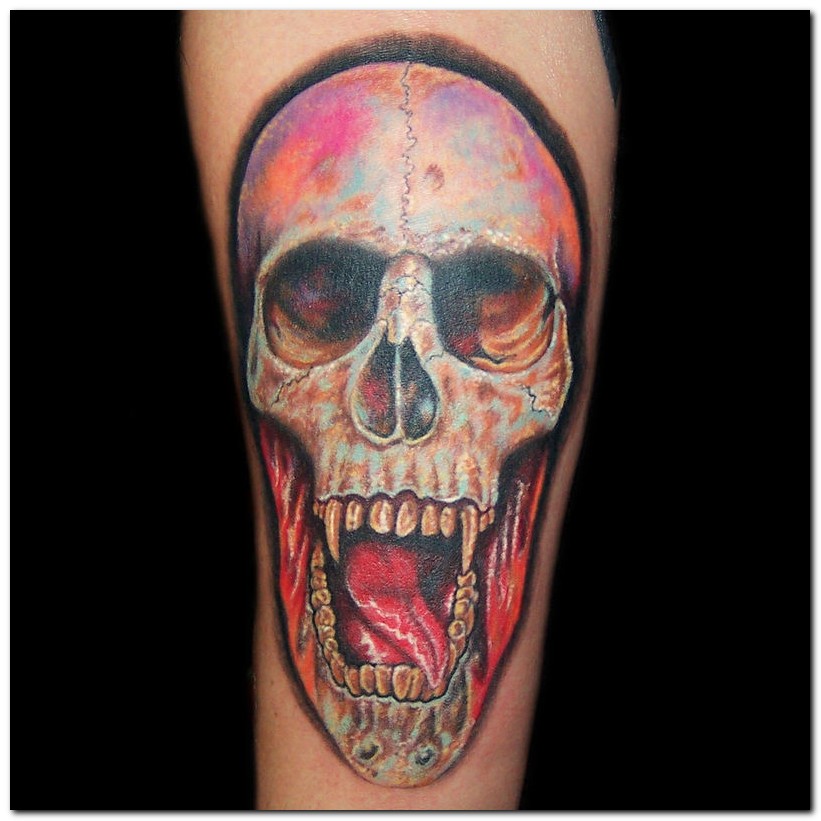 Terrific Evil Skull Tattoo