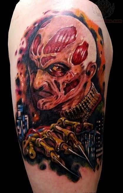 Terrific Freddy Krueger Colored Tattoo