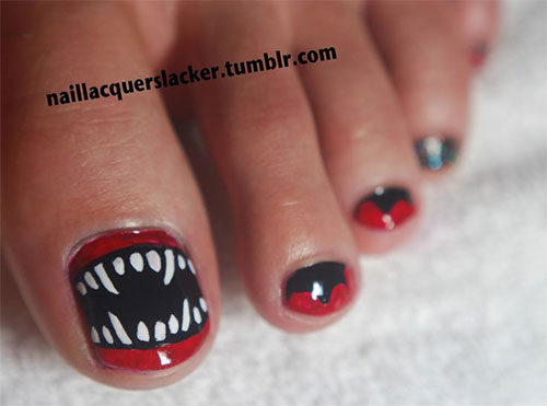 Vampire Flangs Toe Nail Art Design