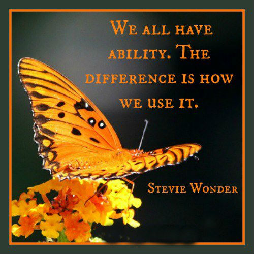 We all have ability. The difference is how we use it - Stevie Wonder