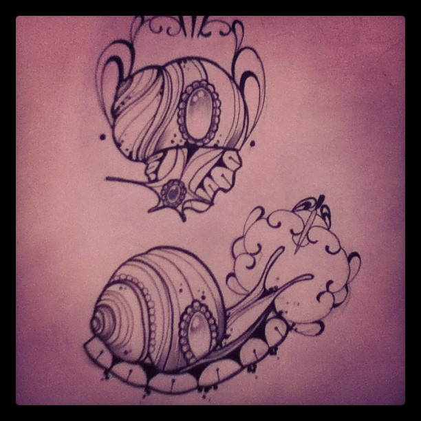 Wonderfuly Designed Snail Tattoo Samples