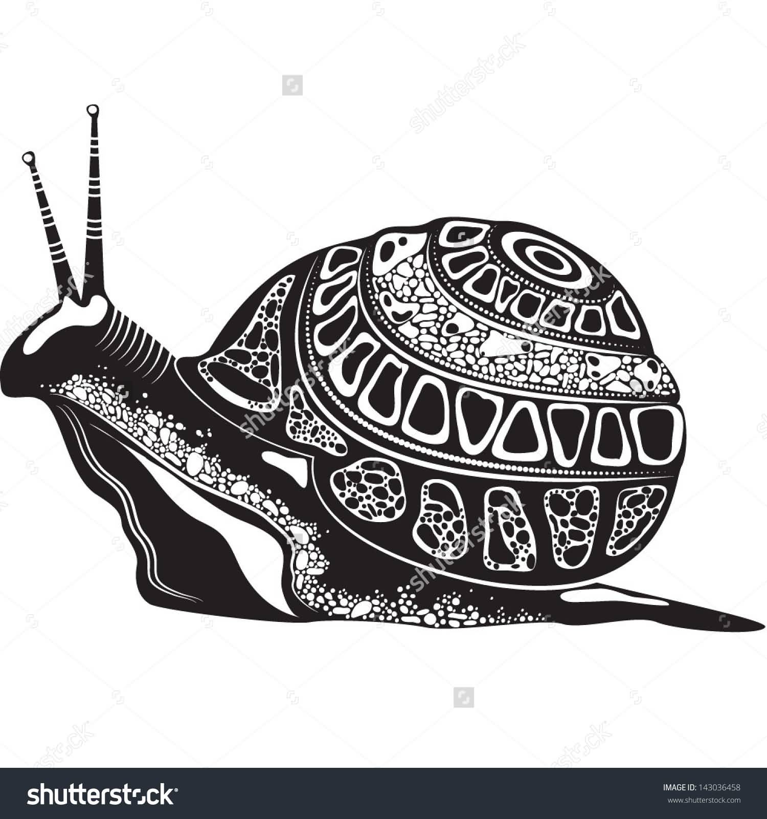 Wonderfuly Patterned Snail Tattoo Design