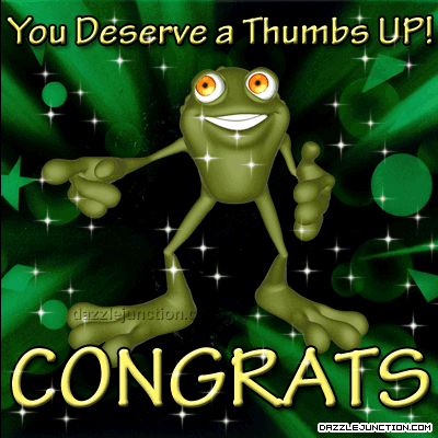 You Deserve A Thumbs Up Congrats Frog Glitter Picture