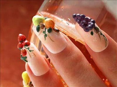 3D Fruits Nail Art Design