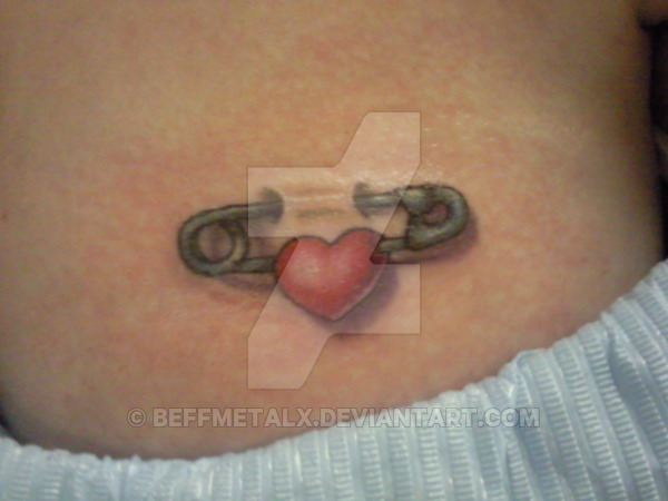 Read Complete 3D Safety Pin Heart Tattoo By Beffmetalx