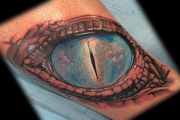 Awesome 3D Reptile Eye Tattoo