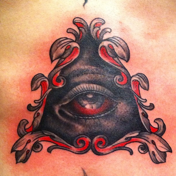 Awesome Custom Triangle Eye Tattoo