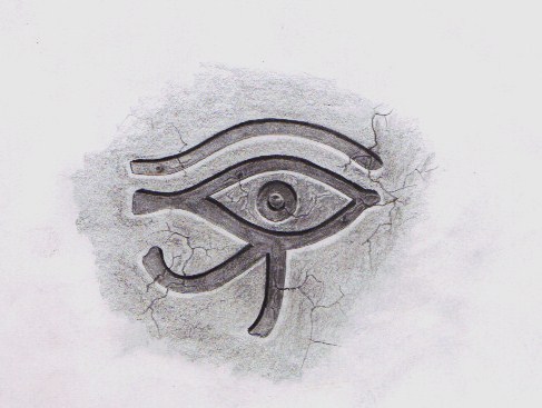 Awful Grey Ink Horus Eye Tattoo Design