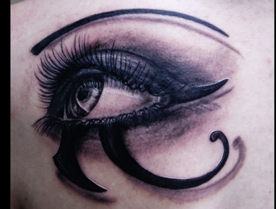 Beautiful 3D Horus Eye Tattoo