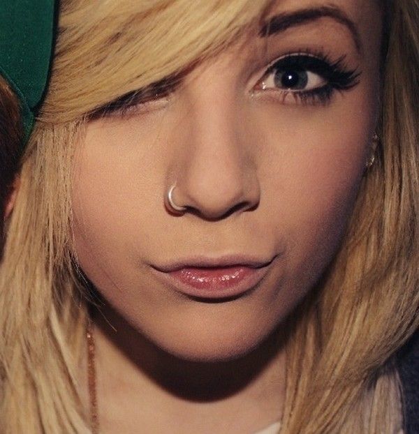 Beautiful Girl Have Nostril Piercing With Silver Nose Ring