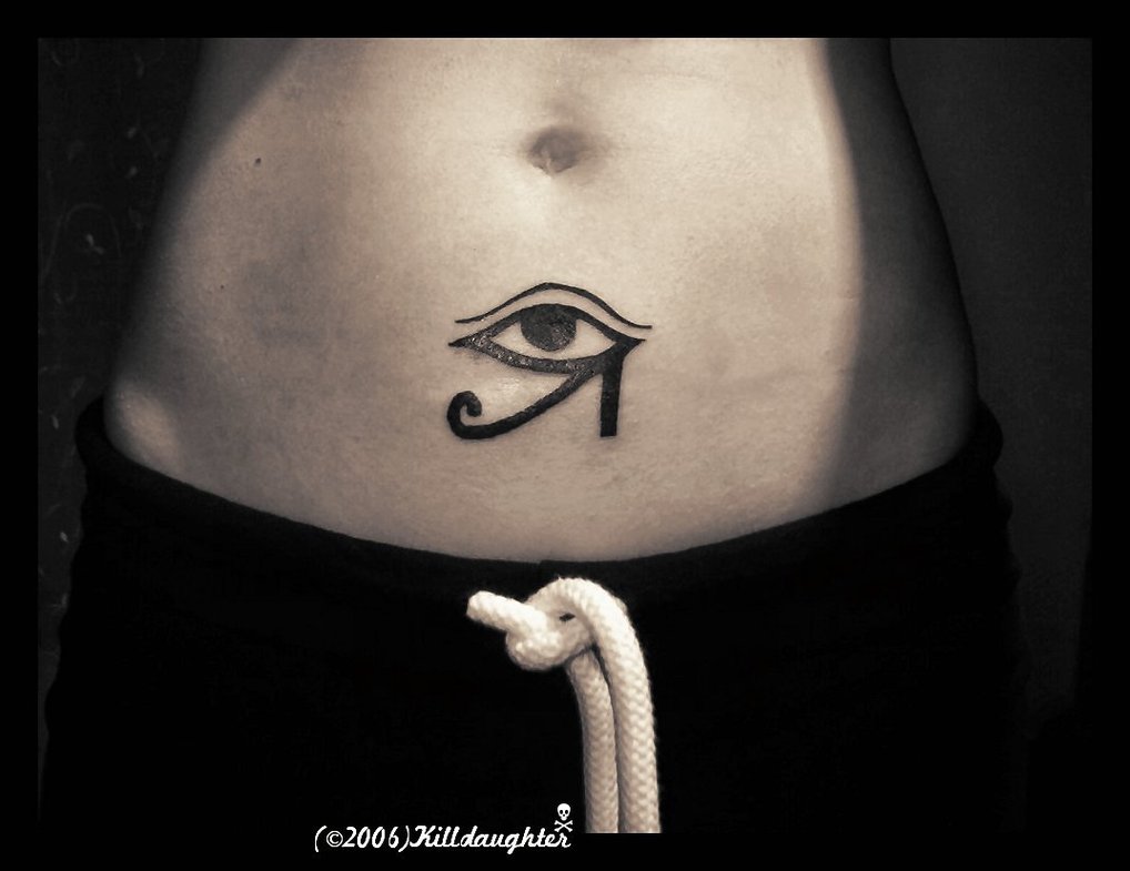 Beautiful Horus Eye Tattoo On Stomach By Kildaughter