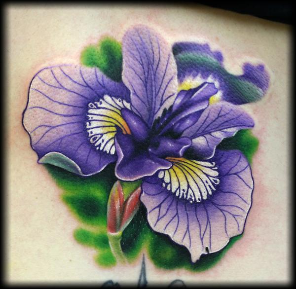 Beautiful Iris Color Tattoo