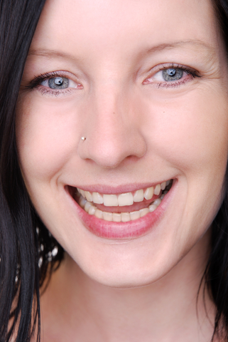 Beautiful Smiling Girl With Right Nostril Piercing