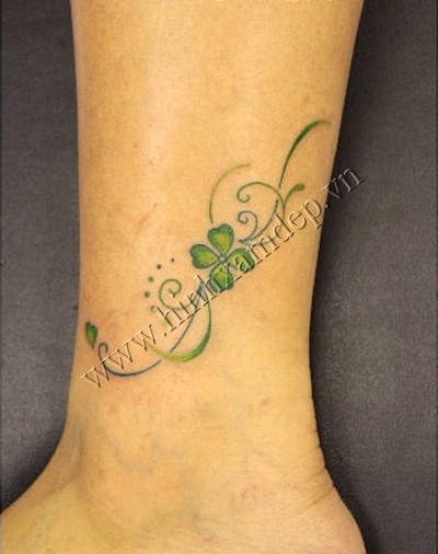 Beautiful Small Shamrock Tattoo On Ankle