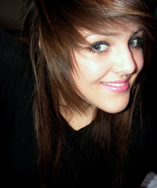 Beautiful Smiling Girl With Septum Piercing