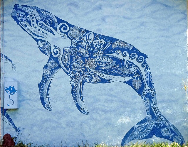 Best Sea Creature Whale In Water Tattoo Stencil