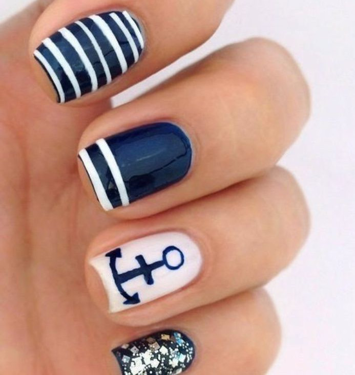 Blue And White Stripes And Nautical Sign Idea