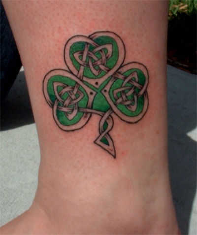 Brilliant Celtic Style Shamrock Leaf Tattoo