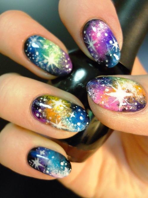 Colorful Galaxy Nail Art